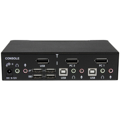 StarTech.com 2 Port USB DisplayPort KVM Switch, 3.5 mm Stereo 3840 x 2400 Maximum Resolution