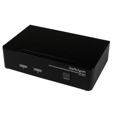 StarTech.com 2 Port USB DisplayPort KVM Switch, 3.5 mm Stereo 3840 x 2400 Maximum Resolution