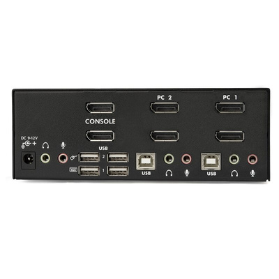 StarTech.com 2 Port Dual Monitor USB DisplayPort KVM Switch, 3.5 mm Stereo 3840 x 2160 Maximum Resolution