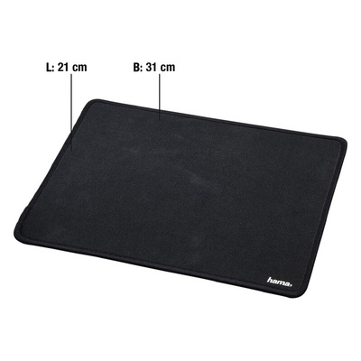 Hama Black Fabric Mouse Pad 31 x 0.5 x 21cm 210mm Height
