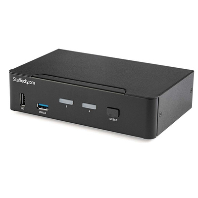 StarTech.com 2 Port USB DisplayPort KVM Switch, 3.5 mm Stereo 3840 x 2160 Maximum Resolution