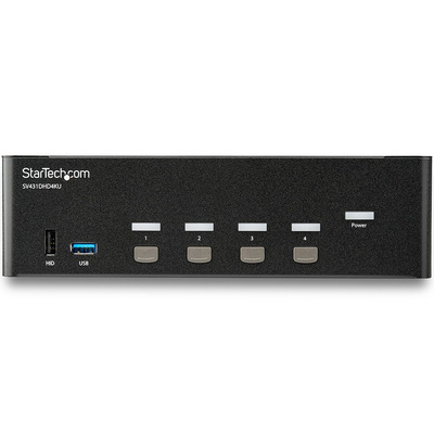 StarTech.com 4 Port Dual Monitor USB HDMI KVM Switch, 3.5 mm Stereo 3840 x 2160 Maximum Resolution