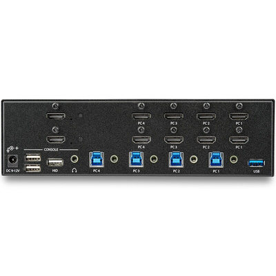 StarTech.com 4 Port Dual Monitor USB HDMI KVM Switch, 3.5 mm Stereo 3840 x 2160 Maximum Resolution