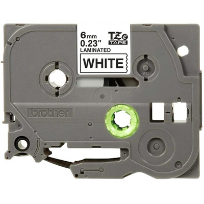 Brother Black on White Label Printer Tape, 8 m Length, 6 mm Width