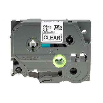 Brother Black on Clear Label Printer Tape, 8 m Length, 24 mm Width