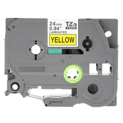 Brother Black on Yellow Label Printer Tape, 8 m Length, 24 mm Width