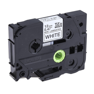 Brother Black on White Label Printer Tape, 8 m Length, 12 mm Width