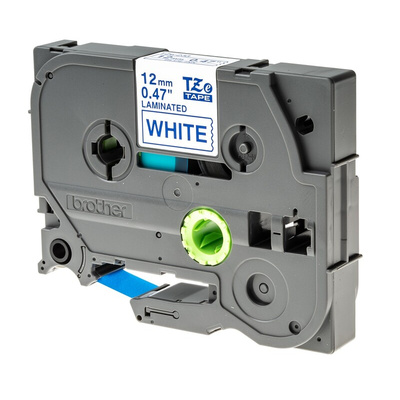 Brother Blue on White Label Printer Tape, 8 m Length, 12 mm Width