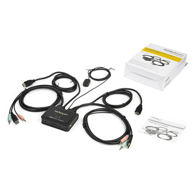 StarTech.com 2 Port USB HDMI KVM Switch, 3.5 mm Stereo