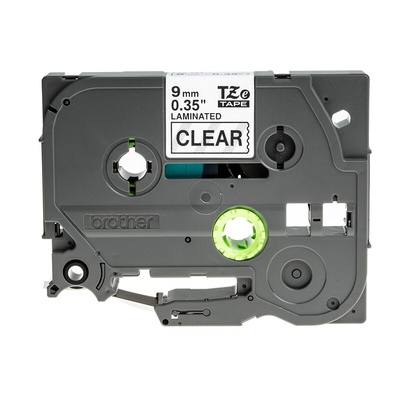 Brother Black on Clear Label Printer Tape, 8 m Length, 9 mm Width