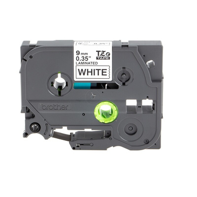 Brother Black on White Label Printer Tape, 8 m Length, 9 mm Width
