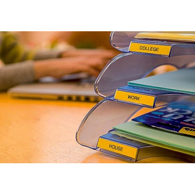 Brother Black on Yellow Label Printer Tape, 8 m Length, 9 mm Width