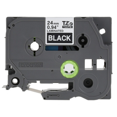 Brother White on Black Label Printer Tape, 8 m Length, 24 mm Width