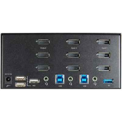 StarTech.com 2 Port 3 USB DisplayPort KVM Switch, 3.5 mm Stereo 3480 x 2160 Maximum Resolution