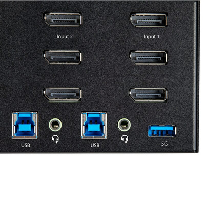 StarTech.com 2 Port 3 USB DisplayPort KVM Switch, 3.5 mm Stereo 3480 x 2160 Maximum Resolution