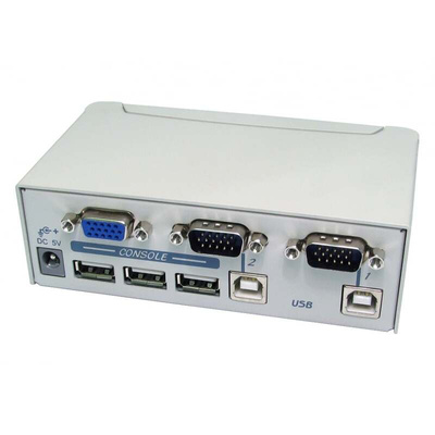 Rextron 2 Port Quad Monitor USB SVGA KVM Switch
