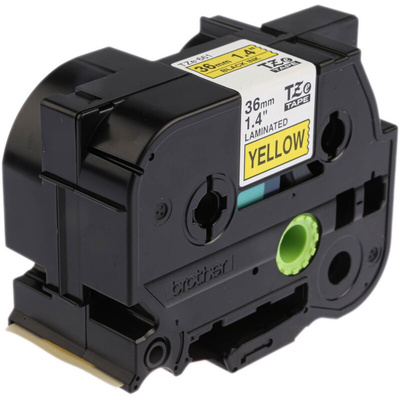 Brother Black on Yellow Label Printer Tape, 8 m Length, 36 mm Width