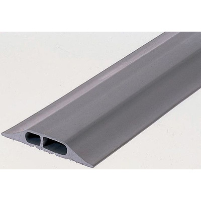 Vulcascot Cable Cover, 30 x 10 & 20 x 10mm (Inside dia.), 108 (Bottom) mm, 50 (Top) mm x 4.5m, Grey, 2 Channels