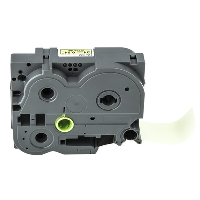 Brother Black on Fluorescent yellow Label Printer Tape, 5 m Length, 24 mm Width
