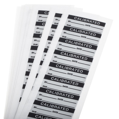 RS PRO Adhesive Pre-Printed Adhesive Label-Calibrated-. Quantity: 140