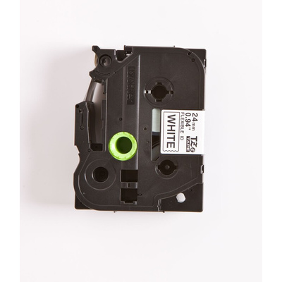 Brother Black on White Label Printer Tape, 8 m Length, 24 mm Width