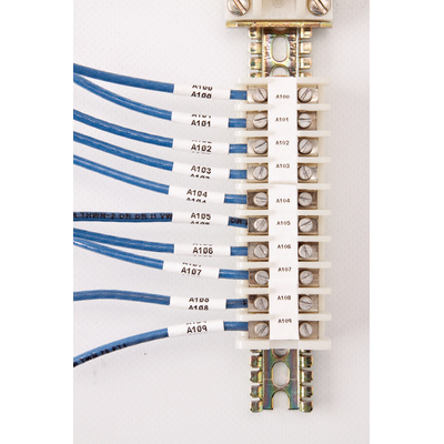 Brady B-342 PermaSleeve Black on White Heatshrink Labels, 2.13 m Length, 8.51 mm Width, 8.5mm Label Length