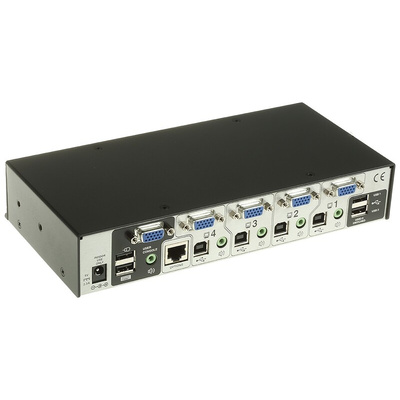 Adder 4 Port USB VGA KVM Switch, 3.5 mm Stereo