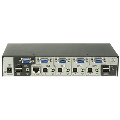 Adder 4 Port USB VGA KVM Switch, 3.5 mm Stereo