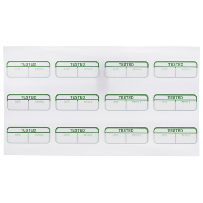 RS PRO Adhesive Pre-Printed Adhesive Label-Tested-. Quantity: 120