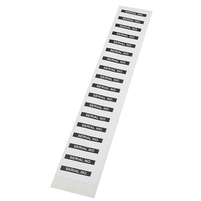 RS PRO Adhesive Pre-Printed Adhesive Label-Serial No.-. Quantity: 180
