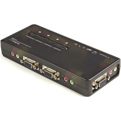 StarTech.com 4 Port USB VGA KVM Switch, 3.5 mm Stereo 2048 x 1536 Maximum Resolution