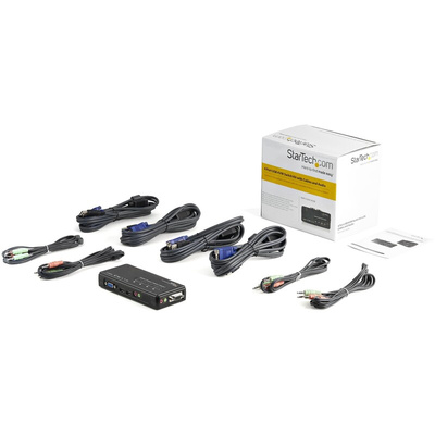StarTech.com 4 Port USB VGA KVM Switch, 3.5 mm Stereo 2048 x 1536 Maximum Resolution