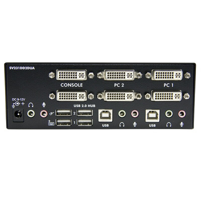 StarTech.com 2 Port Dual Monitor USB DVI KVM Switch, 3.5 mm Stereo 1920 x 1200 Maximum Resolution