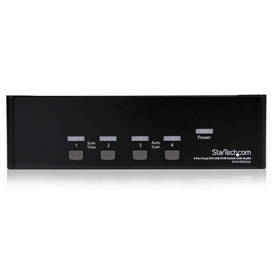 StarTech.com 4 Port Dual Monitor USB DVI KVM Switch, 3.5 mm Stereo 1920 x 1200 Maximum Resolution