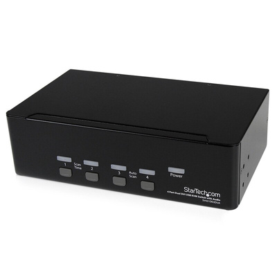 StarTech.com 4 Port Dual Monitor USB DVI KVM Switch, 3.5 mm Stereo 1920 x 1200 Maximum Resolution