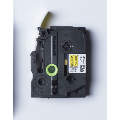 Brother Black on Yellow Label Printer Tape, 45 mm Width, 45mm Label Length, 21mm Label Width