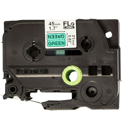 Brother Black on Green Label Printer Tape, 45 mm Width, 45mm Label Length, 21mm Label Width