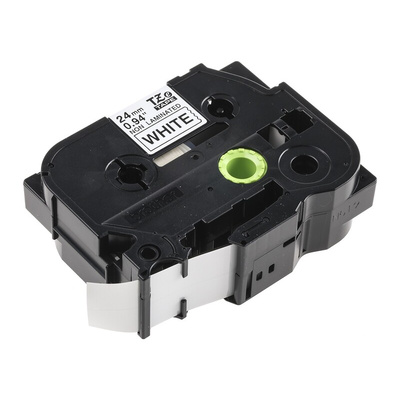 Brother Black on White Label Printer Tape, 8 m Length, 24 mm Width