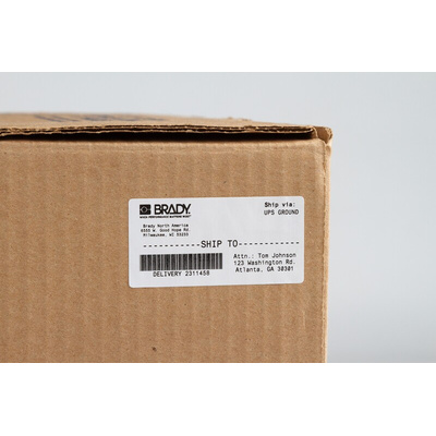Brady B-424 Paper on White Label Printer Labels, 50.8mm Label Length
