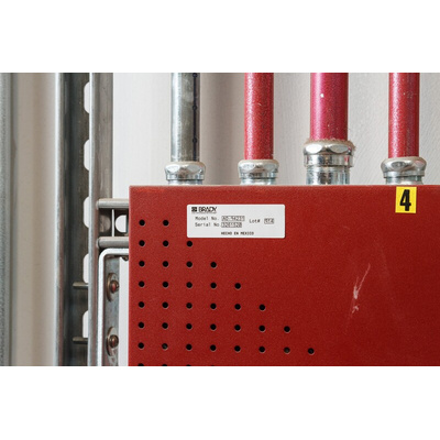 Brady B-434A Metallised Polyester on Silver Label Printer Labels, 25.4mm Label Length