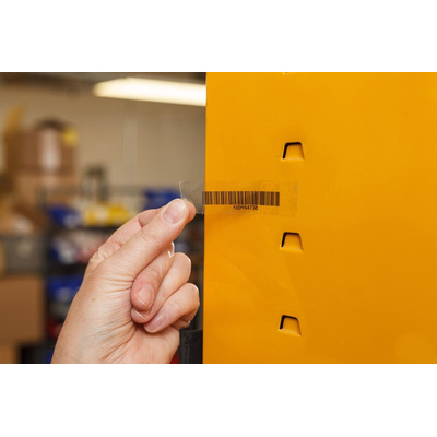 Brady B-430 Polyester Black on Transparent Label Printer Tape, 6.4 m Length, 9.53 mm Width