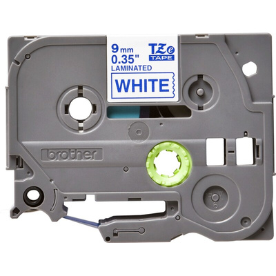 Brother Blue on White Label Printer Tape, 8 m Length, 9 mm Width