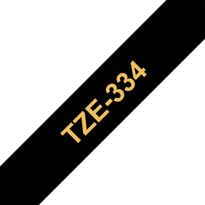 Brother Gold on Black Label Printer Tape, 8 m Length, 12 mm Width