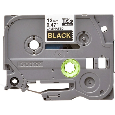 Brother Gold on Black Label Printer Tape, 8 m Length, 12 mm Width