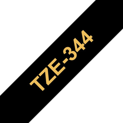 Brother Gold on Black Label Printer Tape, 8 m Length, 18 mm Width