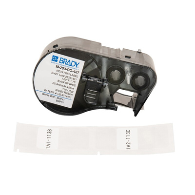 Brady B-427 Self-laminating Vinyl Black on Transparent/White Label, 25.4 mm Width