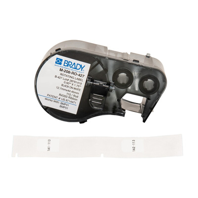 Brady B-427 Self-laminating Vinyl Black on Transparent/White Label, 12.7 mm Width