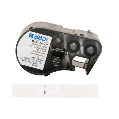 Brady B-427 Self-laminating Vinyl Black on Transparent/White Label, 12.7 mm Width