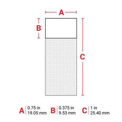 Brady B-417 on Transparent/White Label, 19.05 mm Width