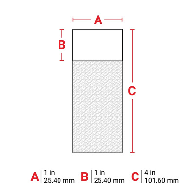 Brady B-417 Black on Transparent/White Label, 25.4 mm Width